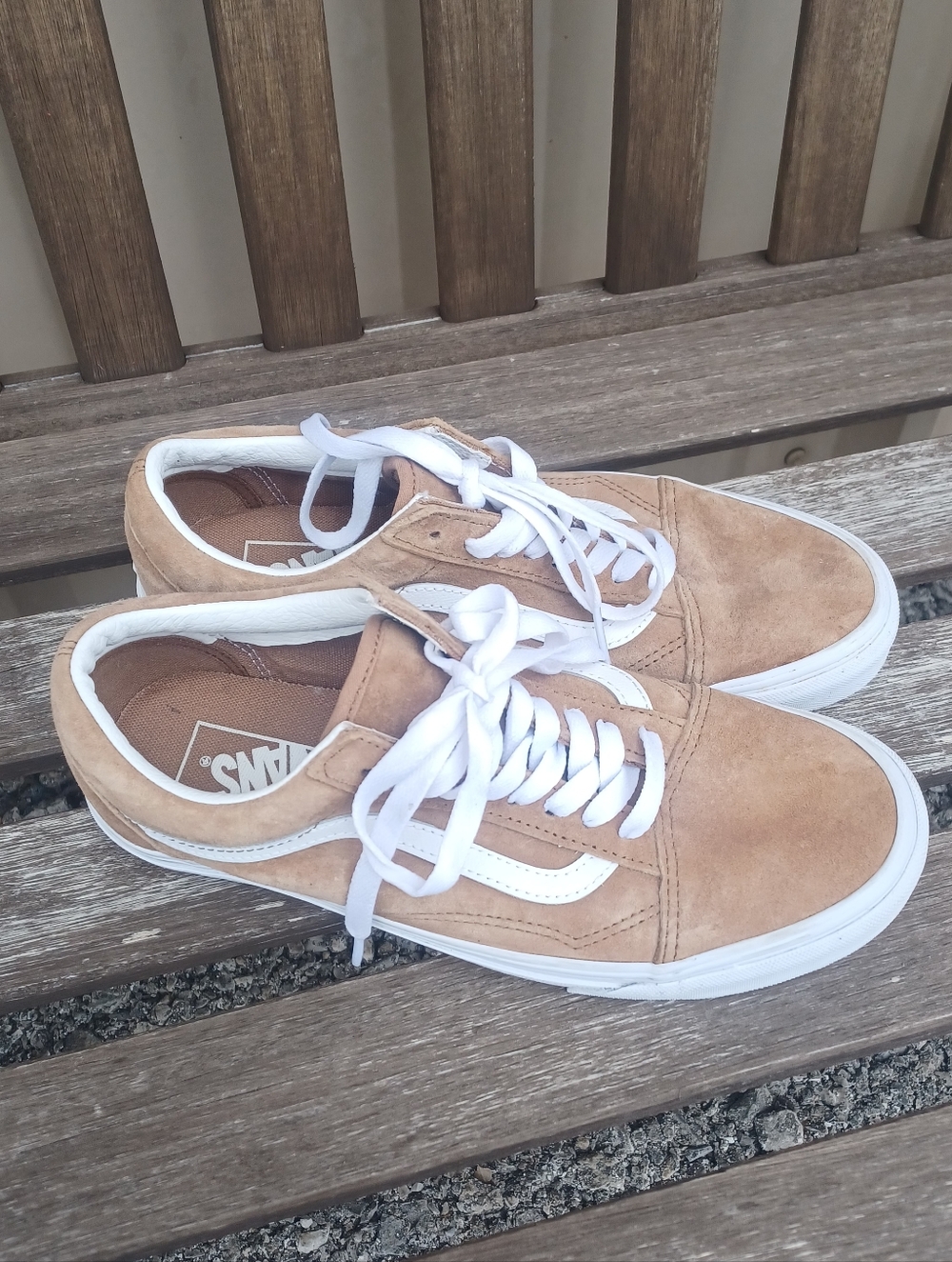 Van's Ol Skool Pig Skin Suede Tabacco Brown Mens Sz 8 Wmns Sz 9.5